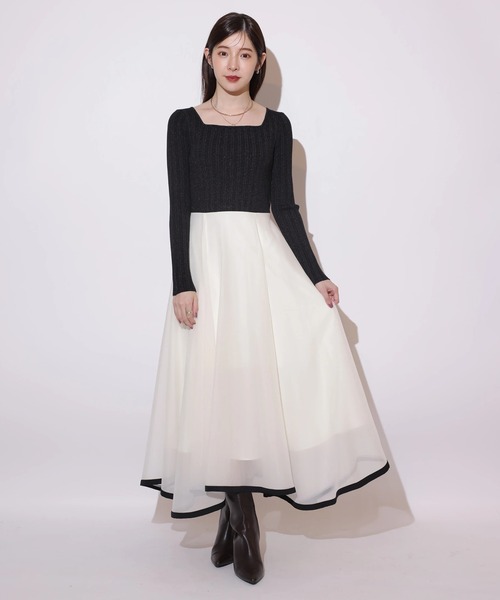 長袖エアリードッキングワンピース（ワンピース）｜Rirandture