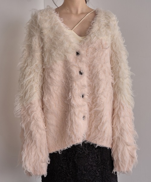 mideal ニュアンスデザインシャギーカーディガン mideal（マイディール）の「nuance design shaggy cardigan