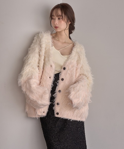 mideal（マイディール）の「nuance design shaggy cardigan