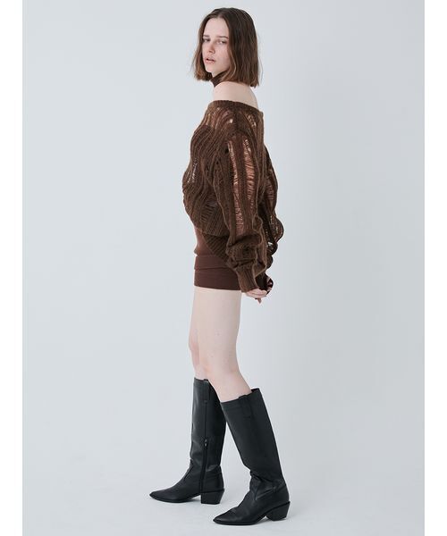 SORIN（ソリン　）の「Broken Mohair Knit/ブロークンモヘアニット（ニット/セーター・レディース・ブラック/グレー/ブラウン・38）」の4枚目の写真