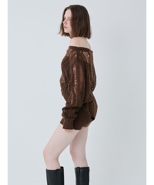 SORIN（ソリン　）の「Broken Mohair Knit/ブロークンモヘアニット（ニット/セーター・レディース・ブラック/グレー/ブラウン・38）」の6枚目の写真