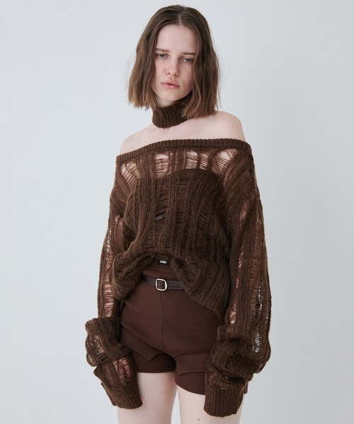 SORIN（ソリン　）の「Broken Mohair Knit/ブロークンモヘアニット（ニット/セーター・レディース・ブラック/グレー/ブラウン・38）」の3枚目の写真