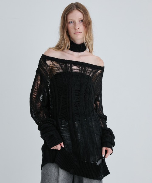 SORIN（ソリン　）の「Broken Mohair Knit/ブロークンモヘアニット（ニット/セーター・レディース・ブラック/グレー/ブラウン・38）」の2枚目の写真