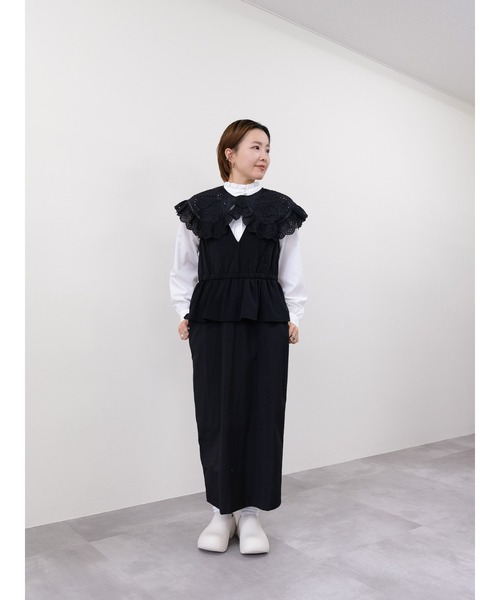 DOLLUPOOPS（ドールアップウップス）の「異素材ペプラムミリタリーライクワンピース（ワンピース・レディース・カーキ/ブラック/ピンク・38）」の14枚目の写真