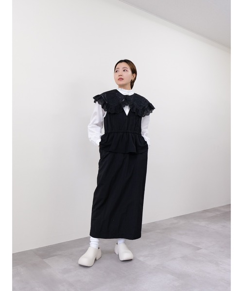 DOLLUPOOPS（ドールアップウップス）の「異素材ペプラムミリタリーライクワンピース（ワンピース・レディース・カーキ/ブラック/ピンク・38）」の15枚目の写真