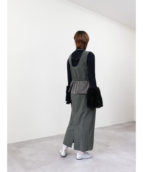 DOLLUPOOPS（ドールアップウップス）の「異素材ペプラムミリタリーライクワンピース（ワンピース・レディース・カーキ/ブラック/ピンク・38）」の13枚目の写真