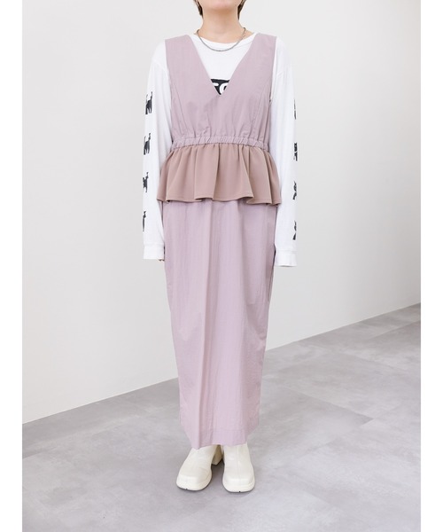 DOLLUPOOPS（ドールアップウップス）の「異素材ペプラムミリタリーライクワンピース（ワンピース・レディース・カーキ/ブラック/ピンク・38）」の17枚目の写真