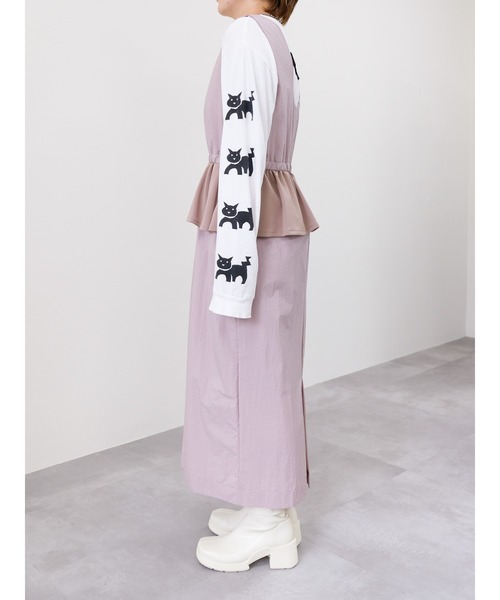 DOLLUPOOPS（ドールアップウップス）の「異素材ペプラムミリタリーライクワンピース（ワンピース・レディース・カーキ/ブラック/ピンク・38）」の18枚目の写真