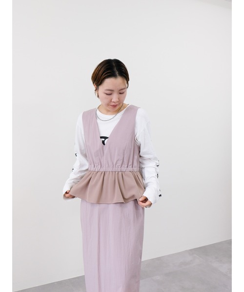 DOLLUPOOPS（ドールアップウップス）の「異素材ペプラムミリタリーライクワンピース（ワンピース・レディース・カーキ/ブラック/ピンク・38）」の21枚目の写真