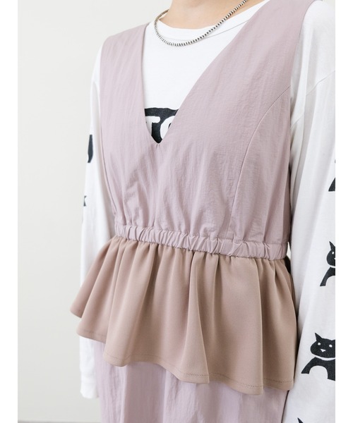 DOLLUPOOPS（ドールアップウップス）の「異素材ペプラムミリタリーライクワンピース（ワンピース・レディース・カーキ/ブラック/ピンク・38）」の20枚目の写真