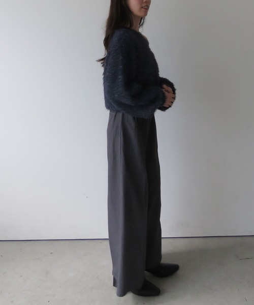 ラメブークレフェザーニットプルオーバー（ニット/セーター