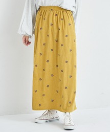 pairmanon | 【リンクコーデ】【ママサイズ】フラワー刺繍 コーデュロイ ナロースカート(スカート)