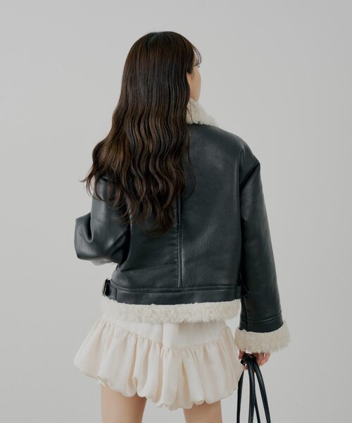 ボアレザーライダースジャケット（その他アウター）｜Chico（チコ）の