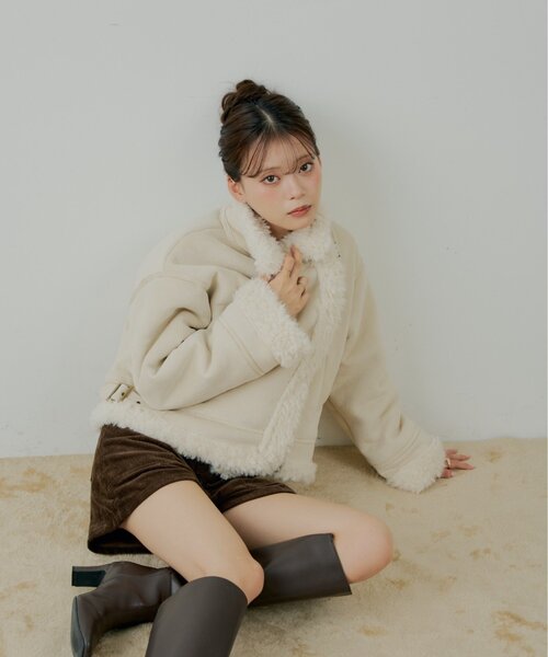 ボアレザーライダースジャケット（その他アウター）｜Chico（チコ）の