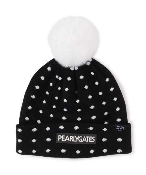 セール】【PEARLY GATES】フェイクファー梵天付きミニドットニット