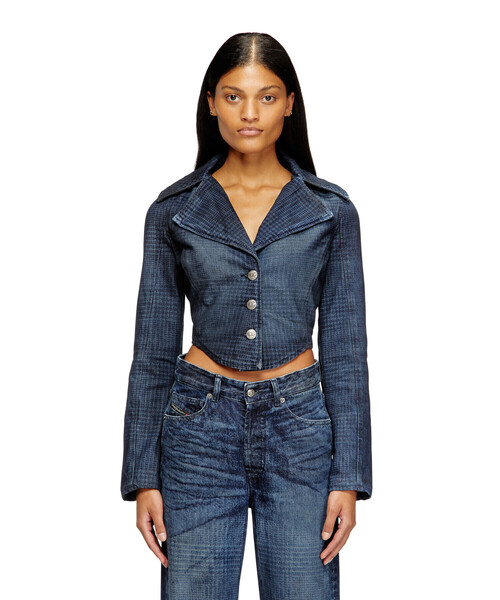 DIESEL(ディーゼル)の「ウィメンズ デニムジャケット DE-ALI-S(デニムジャケット・レディース・インディゴブルー・LARGE/MEDIUM/SMALL/X-SMALL)」の5枚目の写真
