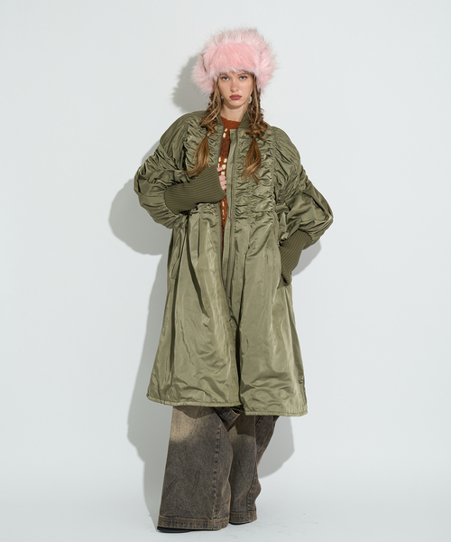 ANNA SUI NYC（アナ スイ エヌ ワイ シー）の「≪ WEB限定 / 追加 ≫ANNA SUI NYC / アナスイエヌワイシー ロングMA-1コート（MA-1・レディース・ブラック/カーキ・FREE）」の10枚目の写真