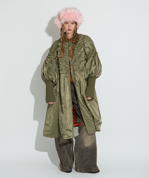 ANNA SUI NYC（アナ スイ エヌ ワイ シー）の「≪ WEB限定 / 追加 ≫ANNA SUI NYC / アナスイエヌワイシー ロングMA-1コート（MA-1・レディース・ブラック/カーキ・FREE）」の12枚目の写真