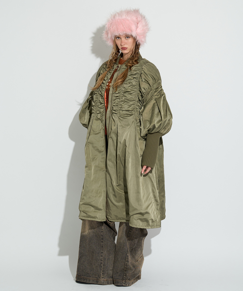 ANNA SUI NYC（アナ スイ エヌ ワイ シー）の「≪ WEB限定 / 追加 ≫ANNA SUI NYC / アナスイエヌワイシー ロングMA-1コート（MA-1・レディース・ブラック/カーキ・FREE）」の14枚目の写真