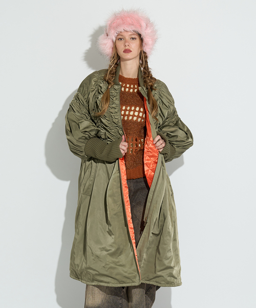 ANNA SUI NYC（アナ スイ エヌ ワイ シー）の「≪ WEB限定 / 追加 ≫ANNA SUI NYC / アナスイエヌワイシー ロングMA-1コート（MA-1・レディース・ブラック/カーキ・FREE）」の16枚目の写真