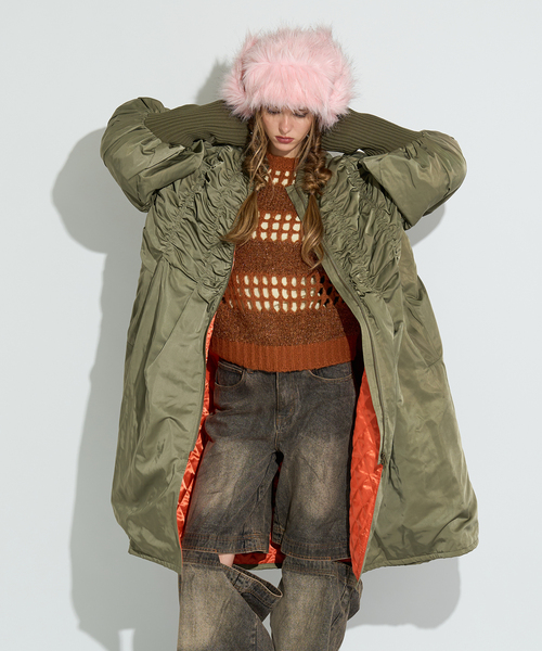 ANNA SUI NYC（アナ スイ エヌ ワイ シー）の「≪ WEB限定 / 追加 ≫ANNA SUI NYC / アナスイエヌワイシー ロングMA-1コート（MA-1・レディース・ブラック/カーキ・FREE）」の20枚目の写真