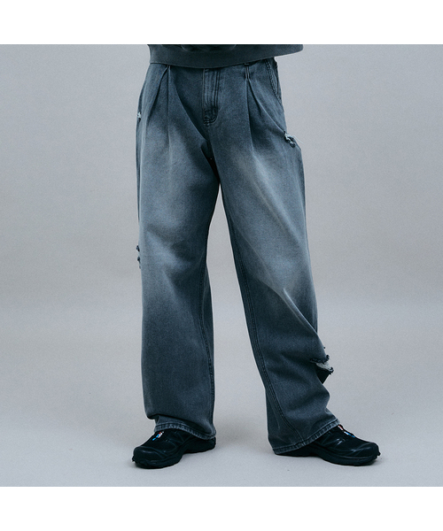 GAKKAI UNIONS(ガッカイユニオンズ)の「デミジワイドデニムパンツグレー(デニムパンツ・レディース・その他・SMALL/MEDIUM/LARGE)」の1枚目の写真