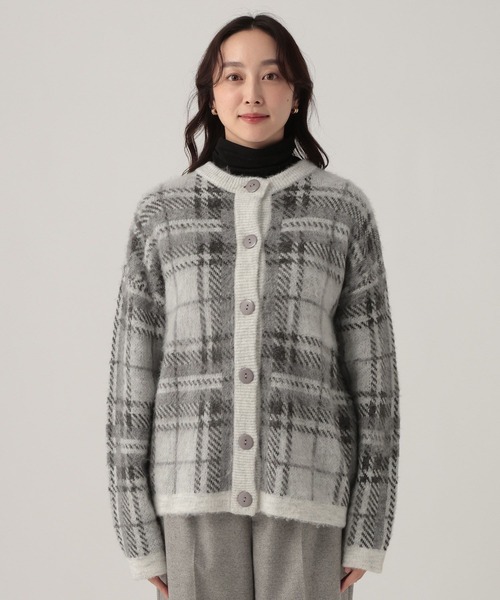 Elura（エルーラ）の「チェックニットカーディガン/628844（カーディガン/ボレロ・レディース・レッド/オフホワイト・FREE）」の9枚目の写真