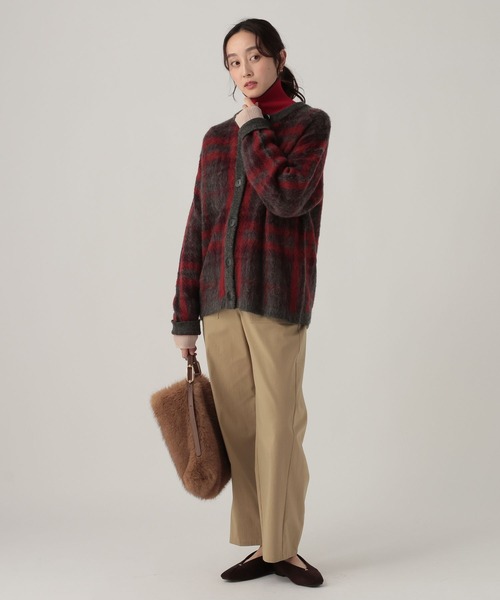 Elura（エルーラ）の「チェックニットカーディガン/628844（カーディガン/ボレロ・レディース・レッド/オフホワイト・FREE）」の8枚目の写真