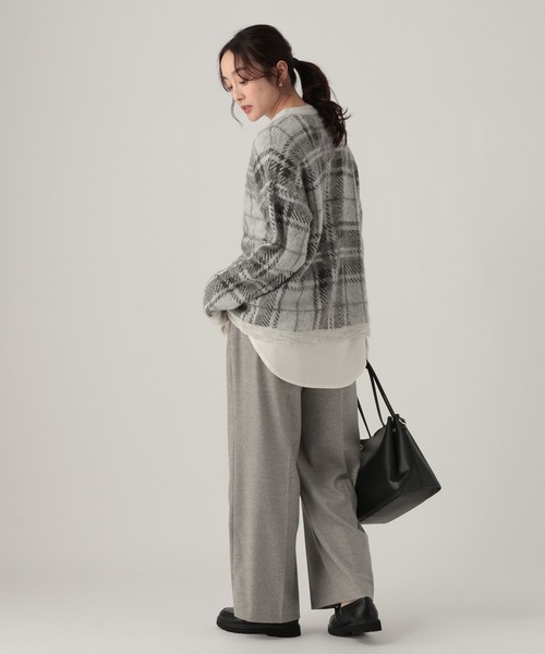 Elura（エルーラ）の「チェックニットカーディガン/628844（カーディガン/ボレロ・レディース・レッド/オフホワイト・FREE）」の6枚目の写真