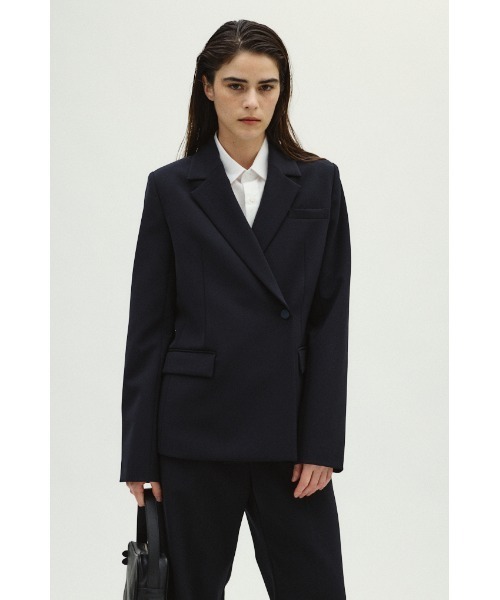 RIM.ARK(リムアーク)の「Double cloth wrapped JK ダブルクロスラップドジャケット(テーラードジャケット・レディース・ネイビー/ブラック・36/38)」の21枚目の写真