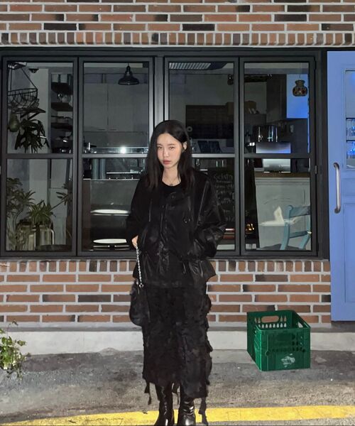 MILLO WOMEN（ミロウーマン）の「シアーラッフルミディスカート[ブラック]（スカート・レディース・その他・SMALL/MEDIUM）」の9枚目の写真