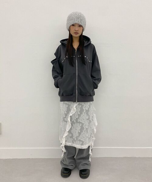 MILLO WOMEN（ミロウーマン）の「シアーラッフルミディスカート[ブラック]（スカート・レディース・その他・SMALL/MEDIUM）」の3枚目の写真