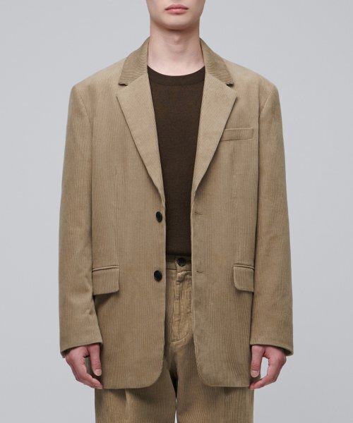 MUSINSA STANDARD（ムシンサスタンダード）の「特大コーデュロイブレザー[ベージュ]（テーラードジャケット・メンズ・その他・MEDIUM/LARGE/X-LARGE/XX-LARGE）」の3枚目の写真