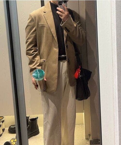 MUSINSA STANDARD（ムシンサスタンダード）の「特大コーデュロイブレザー[ベージュ]（テーラードジャケット・メンズ・その他・MEDIUM/LARGE/X-LARGE/XX-LARGE）」の15枚目の写真
