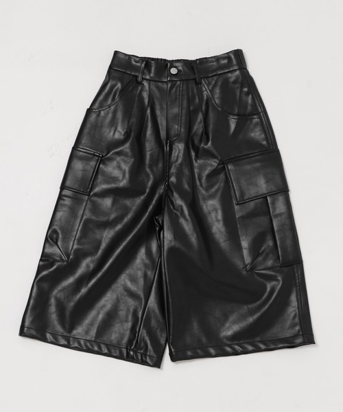 Figments(フィグメンツ)の「合皮カーゴハーフパンツ(その他パンツ・レディース・ブラック・FREE)」の3枚目の写真