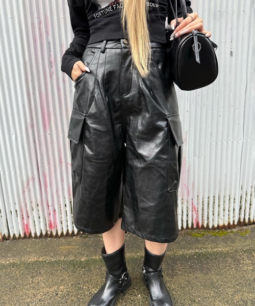 Figments（フィグメンツ）の「合皮カーゴハーフパンツ（その他パンツ・レディース・ブラック・FREE）」の14枚目の写真