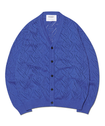 T.B PUNCHING KNIT CARDIGAN - LIGHT NAVY
