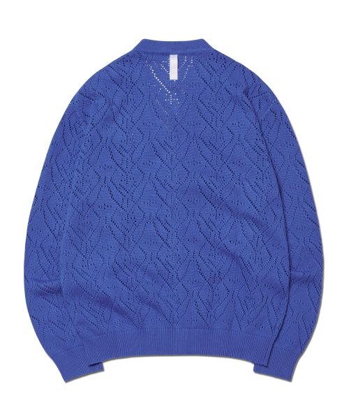 NOMANUAL(NOMANUAL)の「T.B PUNCHING KNIT CARDIGAN - LIGHT NAVY(カーディガン/ボレロ・レディース・その他・SMALL/MEDIUM/LARGE)」の2枚目の写真