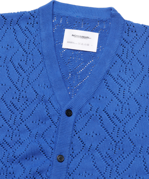 NOMANUAL(NOMANUAL)の「T.B PUNCHING KNIT CARDIGAN - LIGHT NAVY(カーディガン/ボレロ・レディース・その他・SMALL/MEDIUM/LARGE)」の5枚目の写真