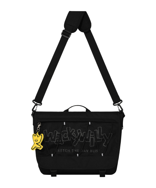 Wacky WiLLy（ワッキーウィリー）の「[25SS] メッシュストリングメッセンジャーバッグ ブラック（メッセンジャーバッグ・レディース・その他・F）」の3枚目の写真
