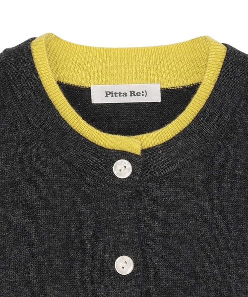 TOKYO SHIRTS（トウキョウシャツ）の「【Pitta Re:)】 ニット レイヤード風 クルーネック カーディガン（カーディガン/ボレロ・レディース・ブラック/グレー・M/L）」の7枚目の写真