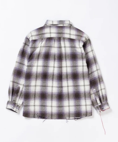 Anachronorm（アナクロノーム）の「【ANACHRONORM】OMBRE CHECK DAMAGED WIDE FLANNEL SHIRTS（シャツ/ブラウス・メンズ・パープル/オレンジ・2/3）」の5枚目の写真