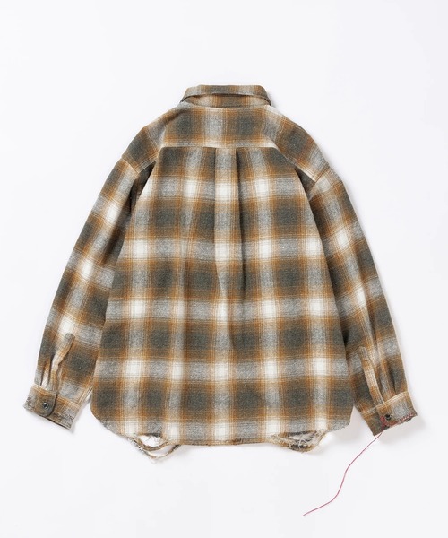 Anachronorm（アナクロノーム）の「【ANACHRONORM】OMBRE CHECK DAMAGED WIDE FLANNEL SHIRTS（シャツ/ブラウス・メンズ・パープル/オレンジ・2/3）」の6枚目の写真