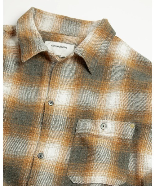 Anachronorm（アナクロノーム）の「【ANACHRONORM】OMBRE CHECK DAMAGED WIDE FLANNEL SHIRTS（シャツ/ブラウス・メンズ・パープル/オレンジ・2/3）」の11枚目の写真