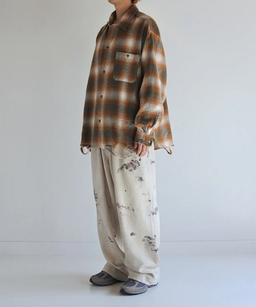 Anachronorm（アナクロノーム）の「【ANACHRONORM】OMBRE CHECK DAMAGED WIDE FLANNEL SHIRTS（シャツ/ブラウス・メンズ・パープル/オレンジ・2/3）」の18枚目の写真