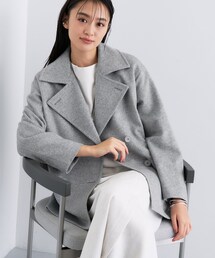 INDIVI | 【軽やか／ゆったり】ウール混ショートトレンチコート(トレンチコート)