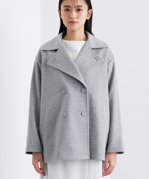 INDIVI（インディヴィ）の「【軽やか／ゆったり】ウール混ショートトレンチコート（トレンチコート・レディース・ライトグレー系8/ブラック・05/13/15 /36/38/40）」の12枚目の写真