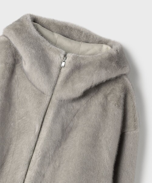 フェイクミンクフードジャケット（ムートンコート）｜Diagram