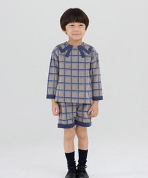 moimoln（モイモルン）の「【日本限定復刻セットアップ】リボンチェックカラー長袖トップス&ショートパンツ（セットアップ）」