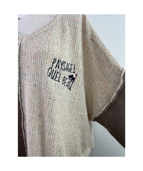 Rydia（リディア）の「カラーネップドルマンニットプル（ニット/セーター・レディース・スミクロ/ベージュ/ネイビー・M）」の9枚目の写真